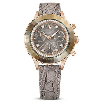 Swarovski 施華洛世奇 Octea Chrono 奢華時尚計時腕表 5671153 / 灰色款 /37mm｜樂天領券現折★全館特惠中★指定刷卡回饋10%