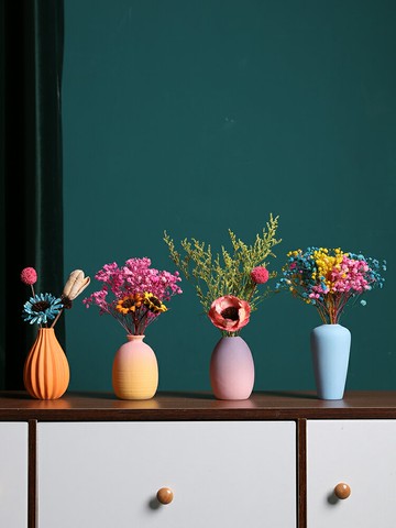 花瓶ins風小擺件裝飾品餐桌電視柜客廳插花干花北歐輕奢創意簡約