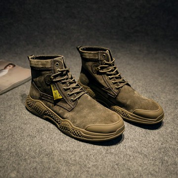 男鞋春夏季新款馬丁靴男高幫工裝鞋子男潮鞋英倫百搭靴子沙漠靴潮