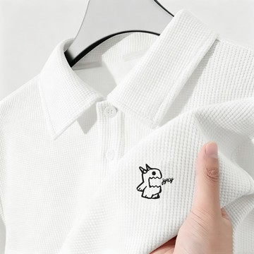 【台灣出貨】華夫格polo衫 簡約 華夫格polo衫 男生 t恤 韓版 短袖polo 上衣 百搭 潮流 日系 VC5J