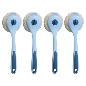 長柄微米球去污刷鍋 顏色隨機 - 微米纖維 不傷鍋具  4支