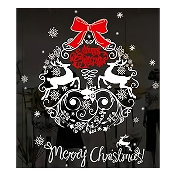 JB Design 時尚壁貼 XH7241 麋鹿聖誕窗貼，單入，彩色，PVC  50x70cm