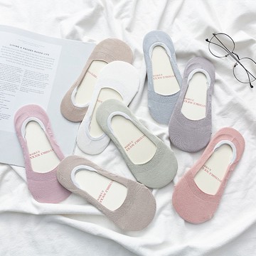 大唐襪業 D452春夏襪子女士薄款純色韓版隱形船襪短襪矽膠防滑襪子批發