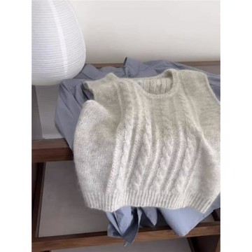 灰色馬甲針織衫毛線背心女2025新款秋冬韓系疊穿坎肩無袖毛衣短款