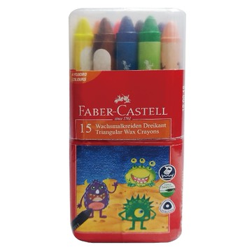 輝柏Faber-Castell 大眼星球無毒三角蠟筆-15色