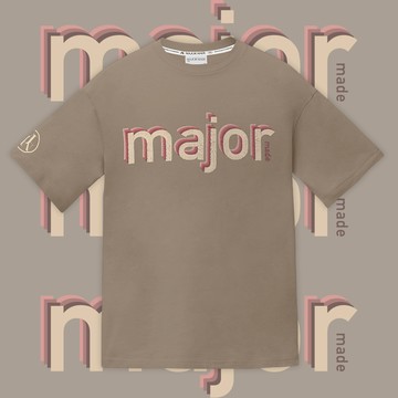 major漸層刺繡短T