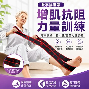 隔日達⚡台灣現貨⚡新款增肌抗阻數字阻力帶 中老年專用練腿運動鍛煉腿部肌肉 臀大肌小腿部力量康復訓練專用 分段式彈力帶