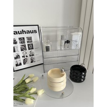 PLGP中古首飾盒可旋轉黑色收納盒手鏈戒指飾品簡約高檔ins風首飾