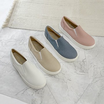 素面粉彩厚底懶人鞋-白/藍/粉/奶茶 1BC91