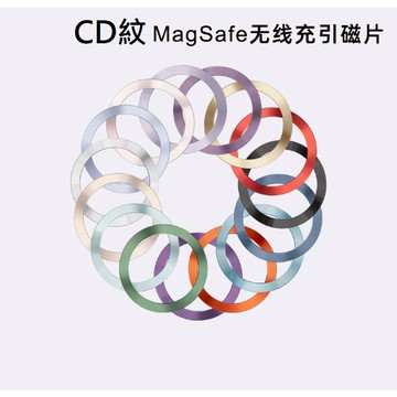 【日青】彩色CD紋鋁 Magsafe引磁片 適用iPhone 15 無線充引磁片引磁環 手機殼車載手機支架 磁鐵片 奈米