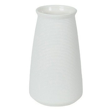 橫條紋/低調奢華 直桶款 陶瓷花瓶  14.5 x 8.5cm  白色