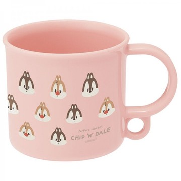 小禮堂 迪士尼 奇奇蒂蒂 日本製 抗菌塑膠杯 200ml (粉大臉款)