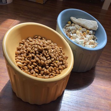 寵物碗 陶瓷貓碗雙碗貓食盆保護頸椎狗盆狗碗寵物碗貓咪用品貓糧碗水碗 開發票免運