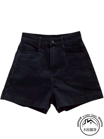 梨形身材黑色牛仔短褲女夏季薄款大碼微胖mm高腰顯瘦a字闊腿熱褲【木屋雜貨】