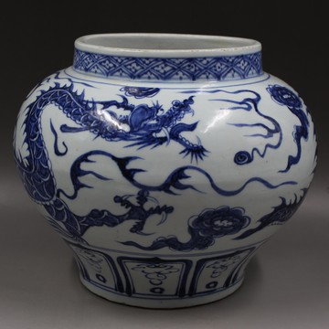 元青花八寶云龍紋罐全手工仿古出土老貨博物館藏瓷器古董古玩收藏1入