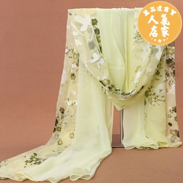 防曬披肩/防曬圍巾 綢絲巾女百搭春秋冬季圍巾長款夏款防曬披肩薄大紗巾沙灘巾