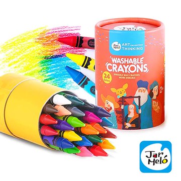 【JarMelo 原創美玩】可水洗蠟筆(24色)