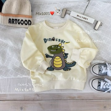 🌈✨mix1001熱愛跳舞恐龍貼布印圖上衣✨兒童恐龍造型上衣 5-17