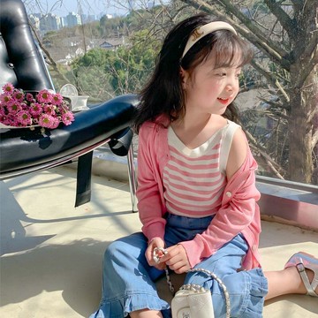 🌸YR🌸 女童防曬服 兒童防曬外套 中小童涼感外套 26防曬防風透氣夏童裝針織開衫洋氣輕薄遮陽紐扣空調罩衫上衣