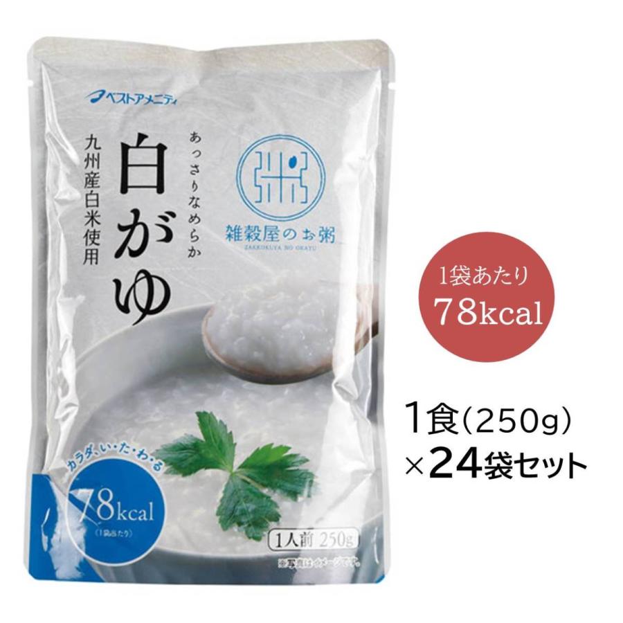 国内産白がゆ 24食 250ｇ入り24袋セット  優しいおいしさの レトルトパック  ベストアメニティ