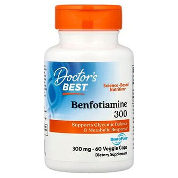 Doctor's Best, 含 BenfoPure™ 的苯氟硫胺 300，300 毫克，60 粒素食膠囊