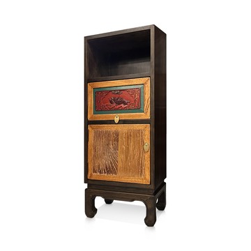 【C'est Chic】蘭亭清泉單格單抽單門實木雕刻櫃(半老件90年)-幅38cm