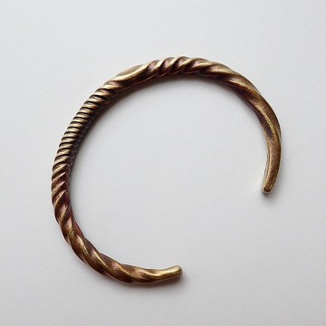 999純銀手鐲, 自由螺旋 手鐲, 橢圓C形, 實心