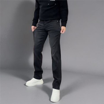 高街風時尚黑色牛仔褲男春夏彈力修身小直腳褲輕奢潮品美式休閑褲