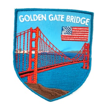 A-ONE 匯旺 地標造型刺繡 美國 金門大橋 NO.305 聚酯纖維布 7.5 x 6 CM 台灣製  彩色  1個