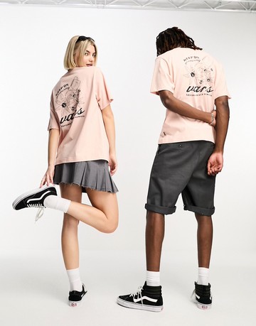 Vans unisex keep on growing t-shirt in pink