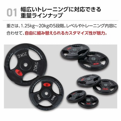 バーベルプレート［10kg×2  5kg×2］ バーベル 用 プレート 10kg 2個セット ブラックアイアン +