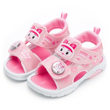 KStyle 凱英 兒童ROBOCAR POLI 波力 女童款電燈涼鞋 POKT54463  粉紅色  170mm