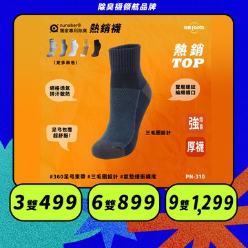 【foota】專利除臭 短筒兩用毛巾厚襪｜腳霸 臺灣製造 社頭襪廠 除臭襪 襪子 運動襪 籃球襪 精梳棉｜PN-310