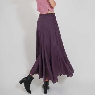 棉長裙，飄逸長裙，夏日裙，夏日洋裝，紫色