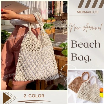 美人魚💙現貨┇度假必備.ᐟ.ᐟ百搭縷空編織包 魚網包 沙灘包 鏤空編織手提袋 網格編織包 草編包 肩背包