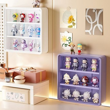 🌸好貨優選🌸 无痕贴壁挂展示盒 壁掛式盲盒展示架 挂壁式手辦收納盒 公仔展示盒 透明手辦擺件展示盒 收納盒 防塵展示盒