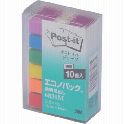 3Mジャパン　3M ポスト･イット ジョーブ 44X10mm 120枚X10パッド 6色混色　6831M_