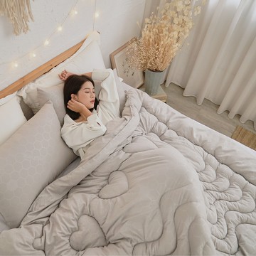 標準雙人6x7尺防霉抗菌石墨烯恆溫被+石墨烯枕(2入)一被二枕 台灣製小日常寢居