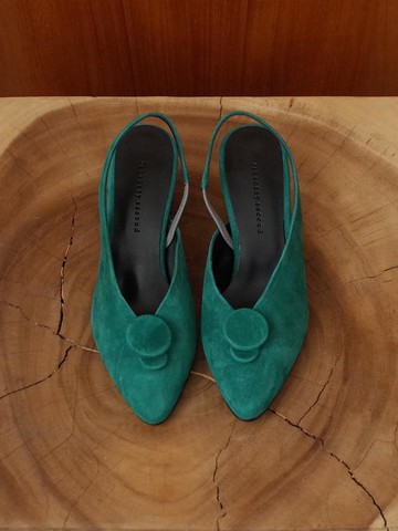 Double Button Sling Back Green