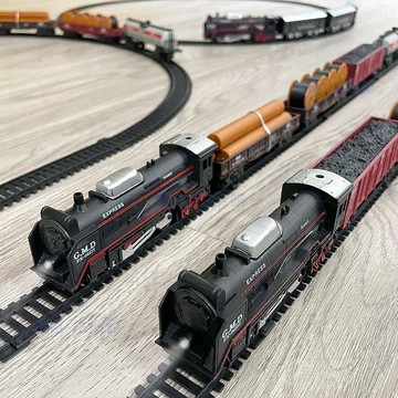 💖臺灣-出貨💖兒童火車軌道玩具大號電動燈光模型仿真高鐵動車3至6歲男女孩禮物06c6