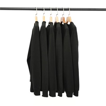 重磅純黑色250g全棉厚實長袖T恤