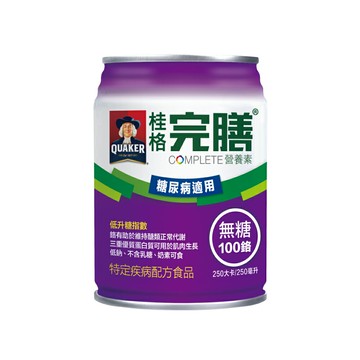 桂格完膳 糖尿病100鉻無糖配方250mlX24罐 優質蛋白、鉻、鋅、鈣 憨吉小舖