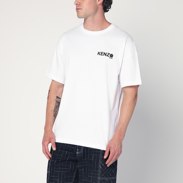 White cotton T-shirt with logo