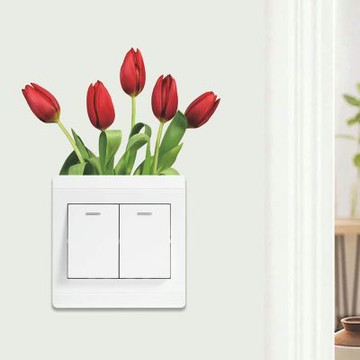 【MR.ZAKKA】創意萬用裝飾貼紙-植物主題 浪漫鬱金香 4色任選 居家節慶布置 DIY可移式壁貼 無痕壁貼 牆貼