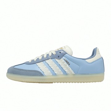 adidas 愛迪達 休閒鞋 Samba OG W 女鞋 荷葉邊 藍 白 復古 德訓鞋 愛迪達