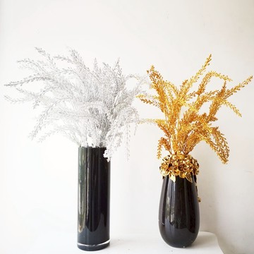 仿真麒麟草金銀花 吉祥假草假花絲網花裝飾花 lmdec噴粉歐式插花