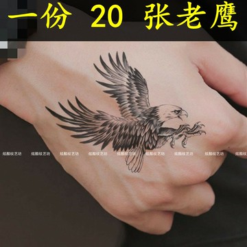 紋身貼虎口男女防水防汗仿真老鷹蝎子狼頭手背手臂胸前刺青貼紙