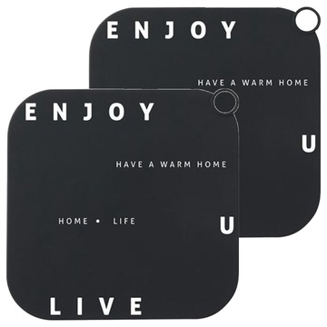 浴室排水孔防臭墊 2個  20 x 20 x 0.2cm  黑色