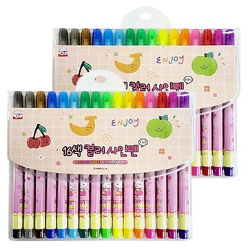 YOUNG ART 16色彩色鉛筆與簽字筆組  水果款