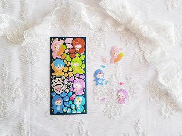 睡衣派對 - 可愛動物印章貼紙 (hirin)